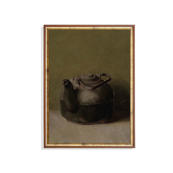 Still Life With Teapot, Antique Farmhouse Art Print