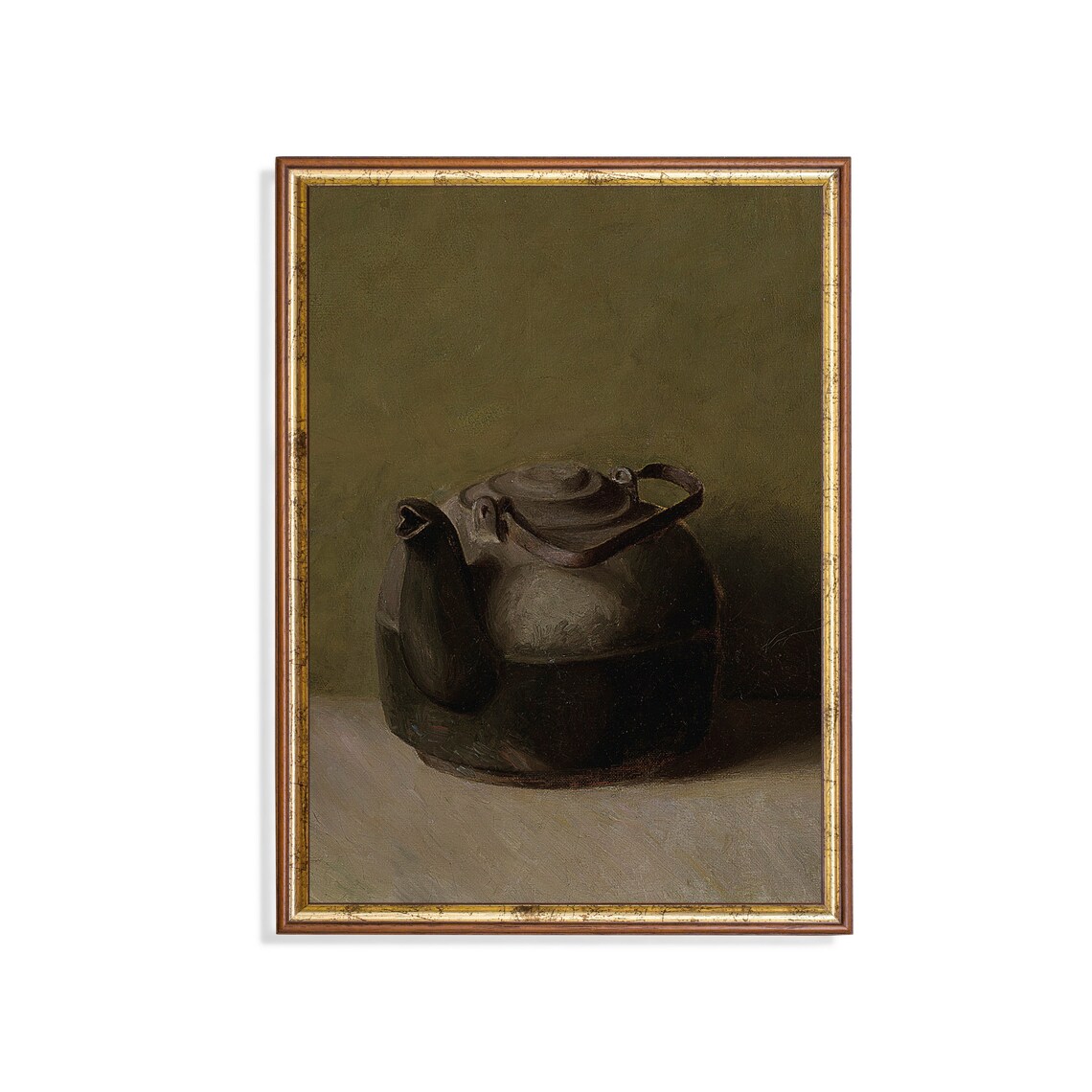 Still Life With Teapot, Antique Farmhouse Art Print