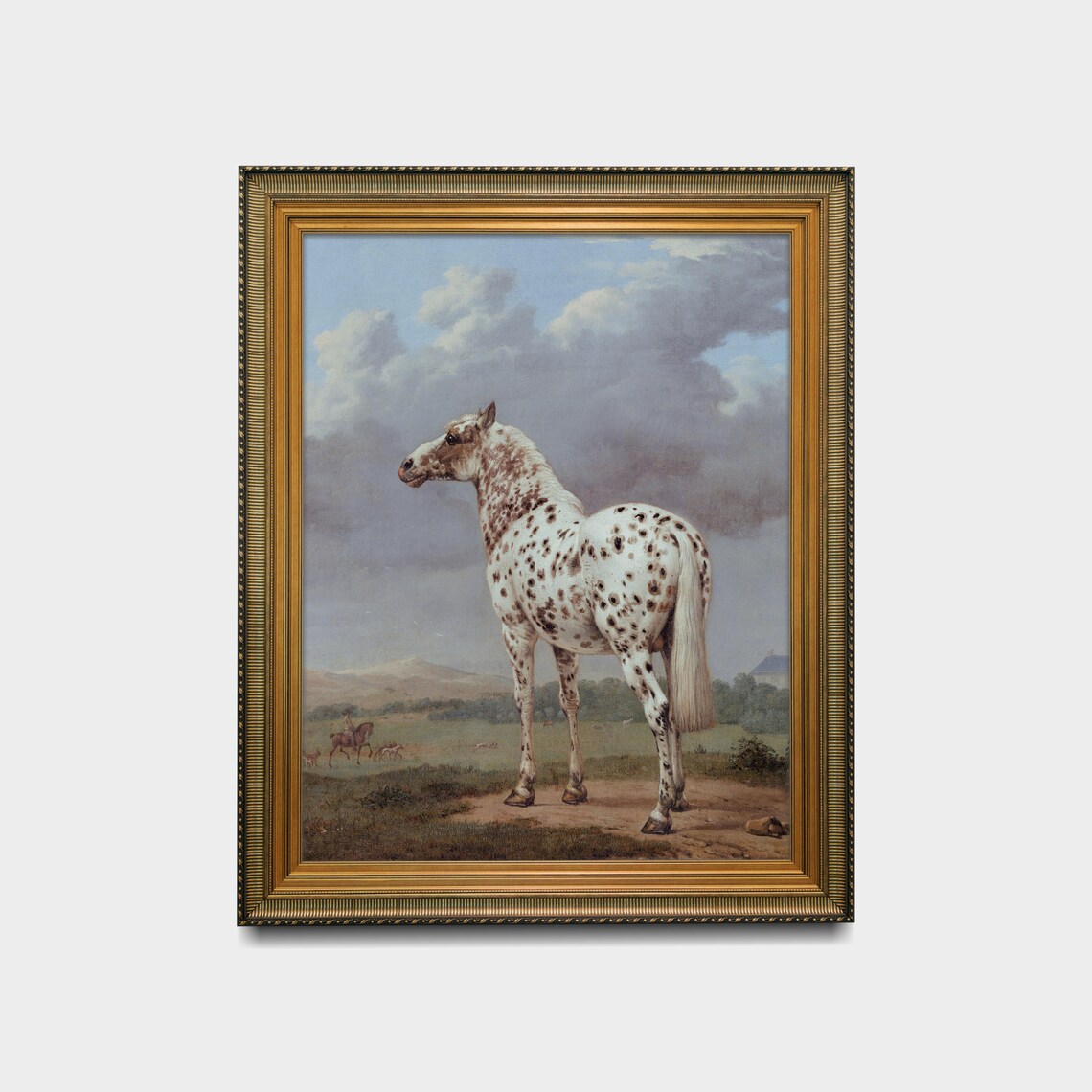 Vintage White Horse Equestrian Wall Art Print - Image 2
