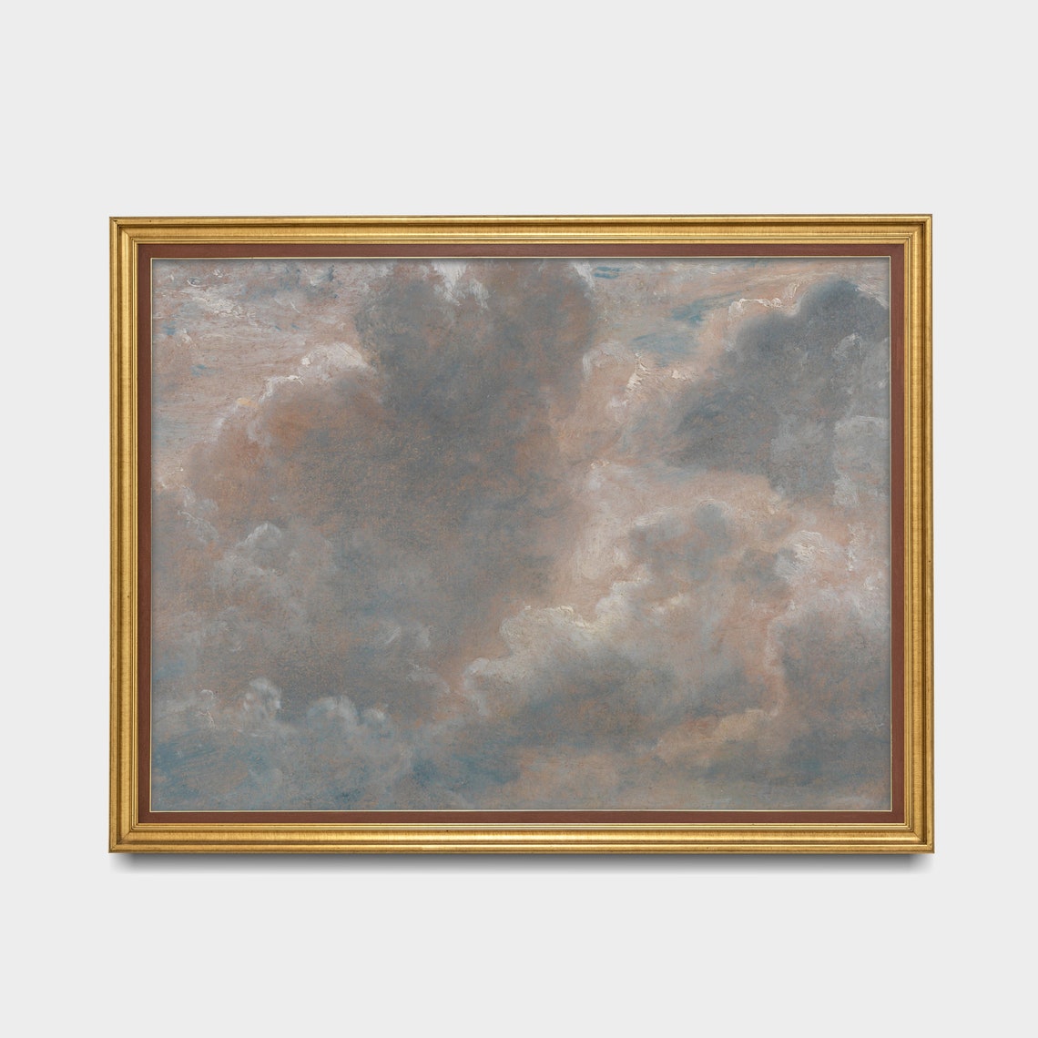 Billowing Cumulus Clouds Filling the Sky Antique Study Poster - Image 3