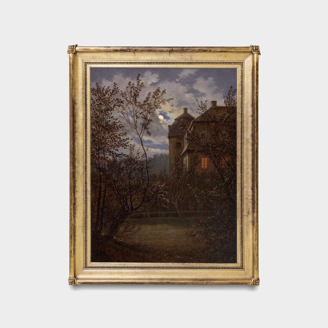 Manor House Under a Moonlit Sky Dark Moody Gothic Night Scene Poster - Image 5