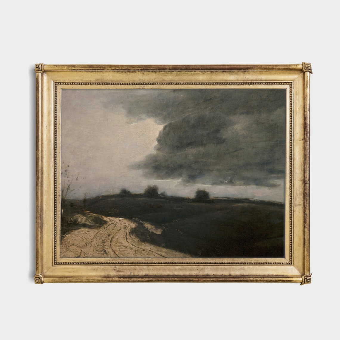 Dark Stormy Country Road Moody Tonalist Landscape Painting Poster - Image 4