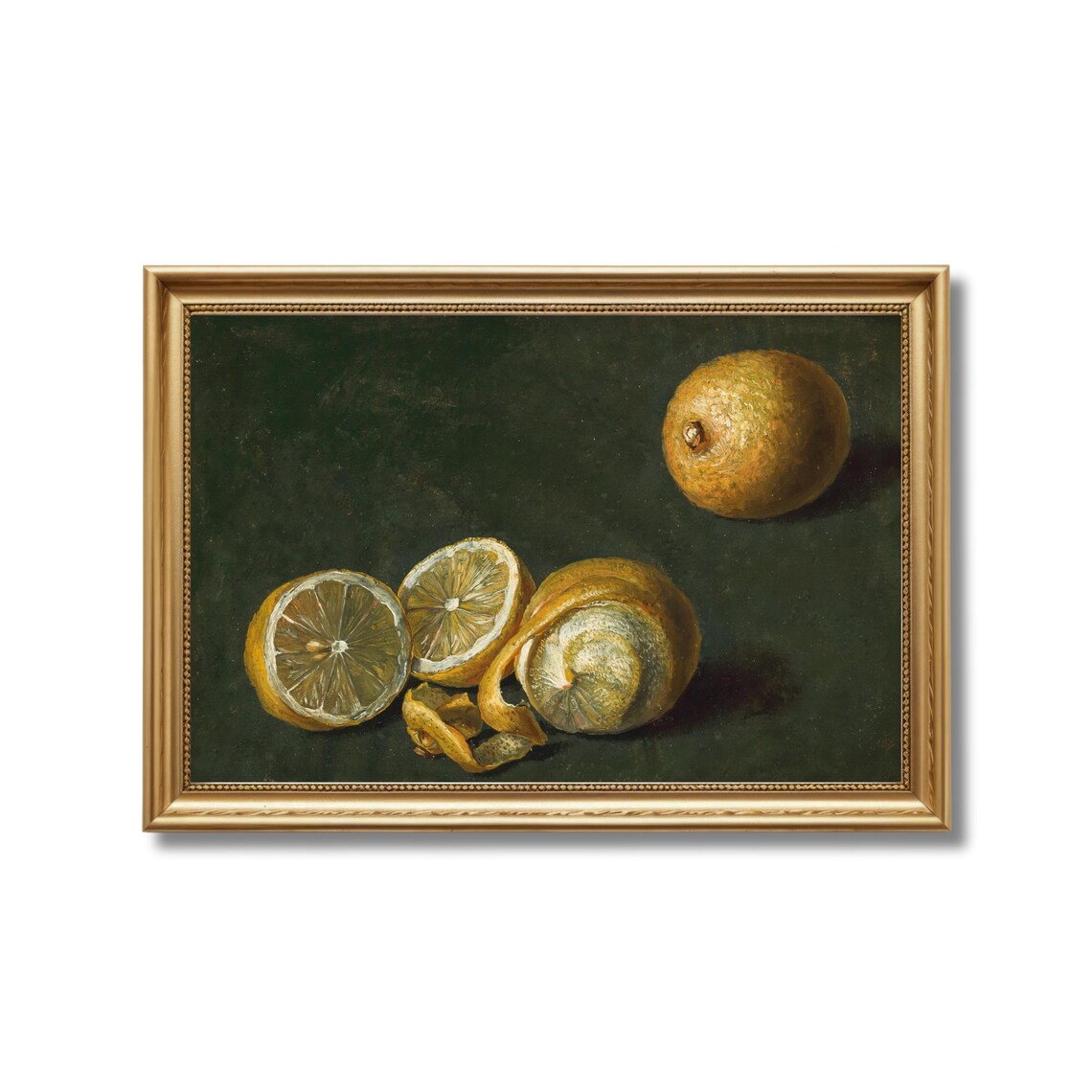 Cut Lemons Juicy Citrus Slices Dark Background Still Life Poster - Image 4