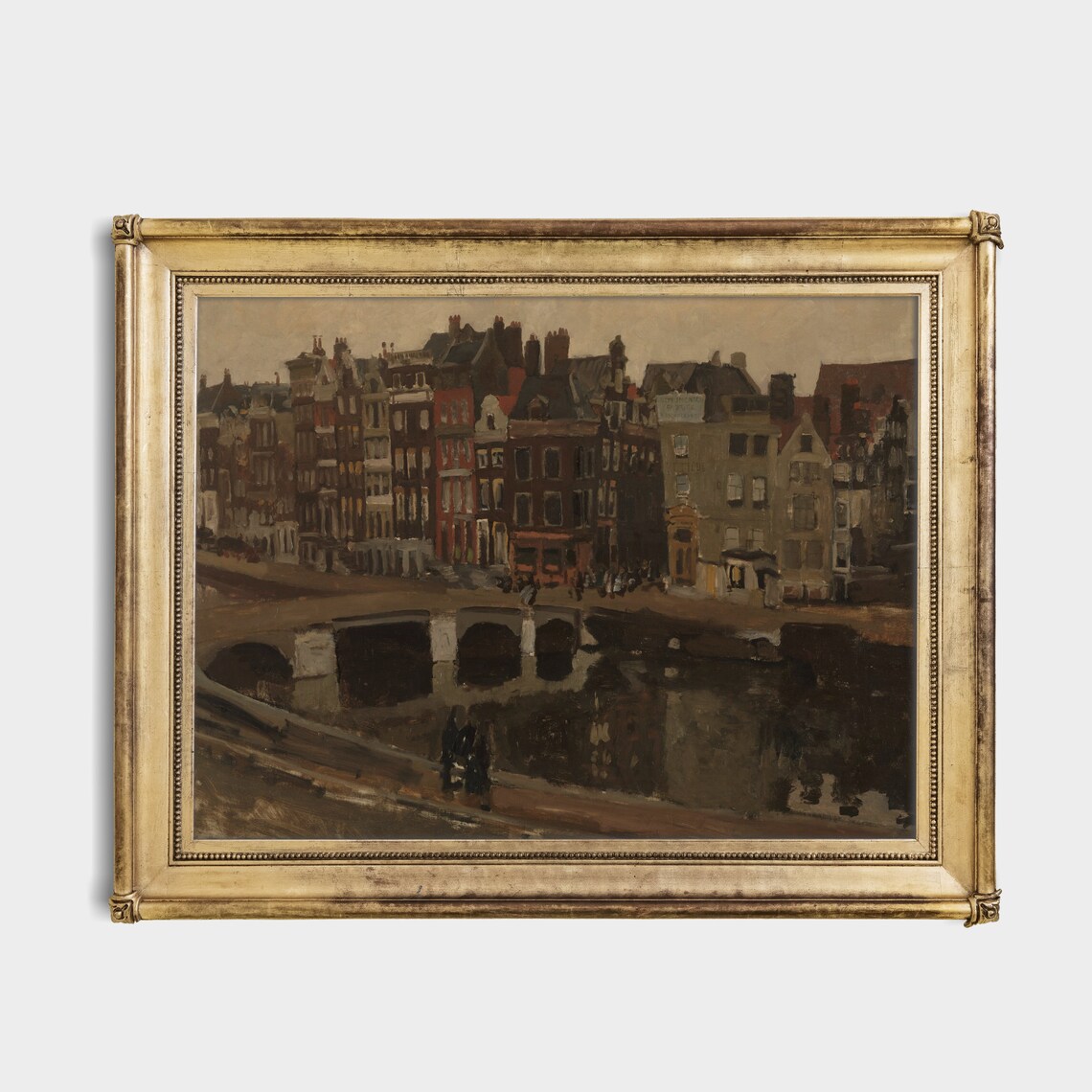 Old Canal Houses And Bridge At Dusk Moody European Cityscape Poster - Image 3