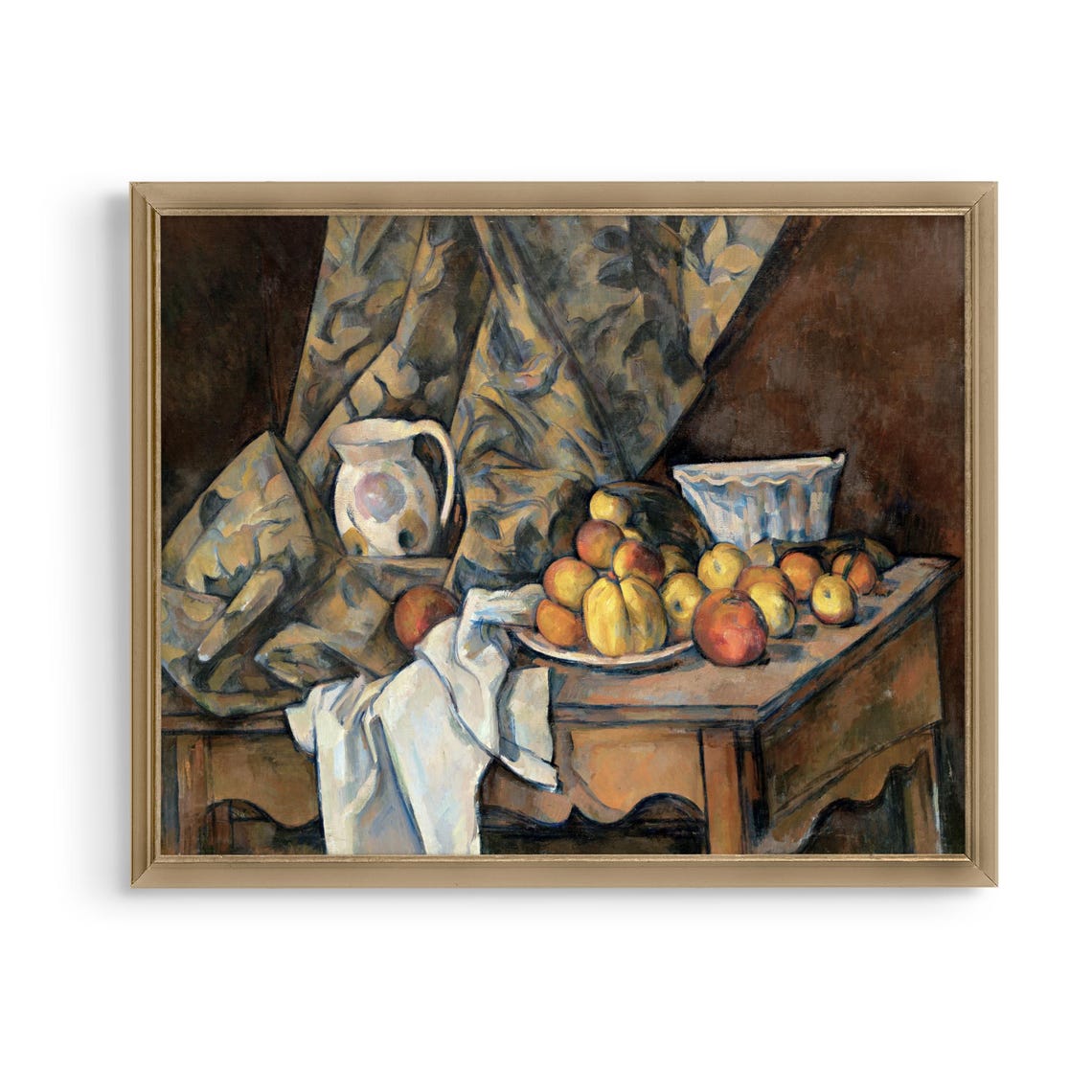 Still Life Apples and Pitcher Table Post Impressionist Style Poster - Image 5