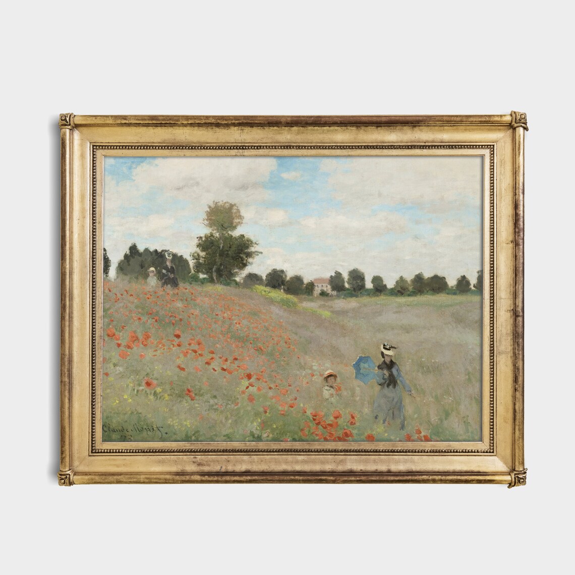 Claude Monet Poppies 1873 Woman With Parasol in Red Poppy Field Poster - Image 3