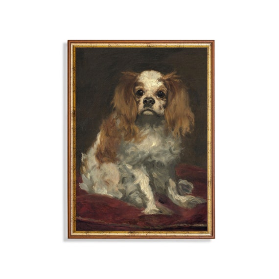 Printed And Shipped Vintage Dog Portrait Antique Animal Painting Moody Rustic Pet Print Dog Lover Gift Fine Art Physical Prints