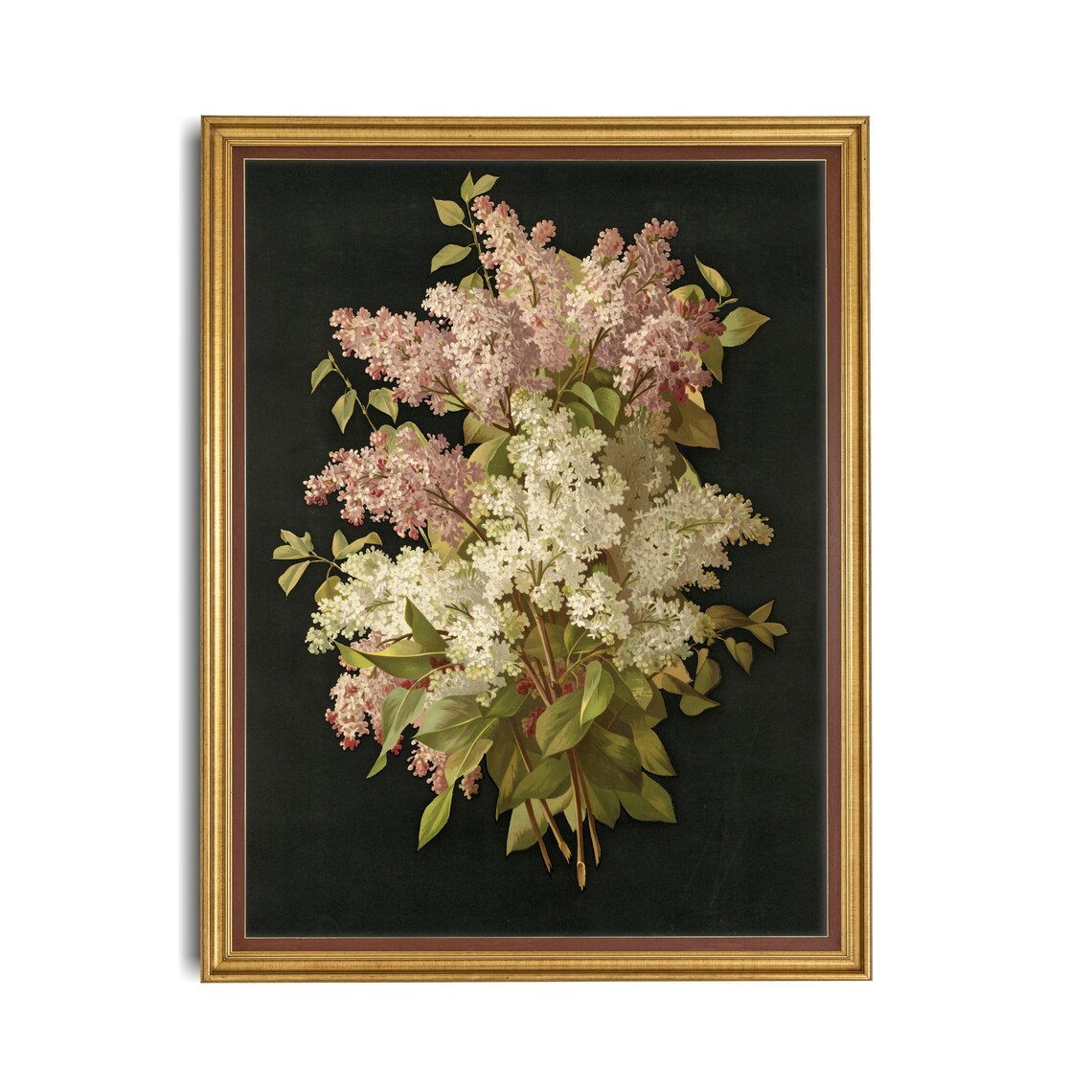 Lilac Bouquet Vintage Floral Art Print, Dark Academia - Image 2