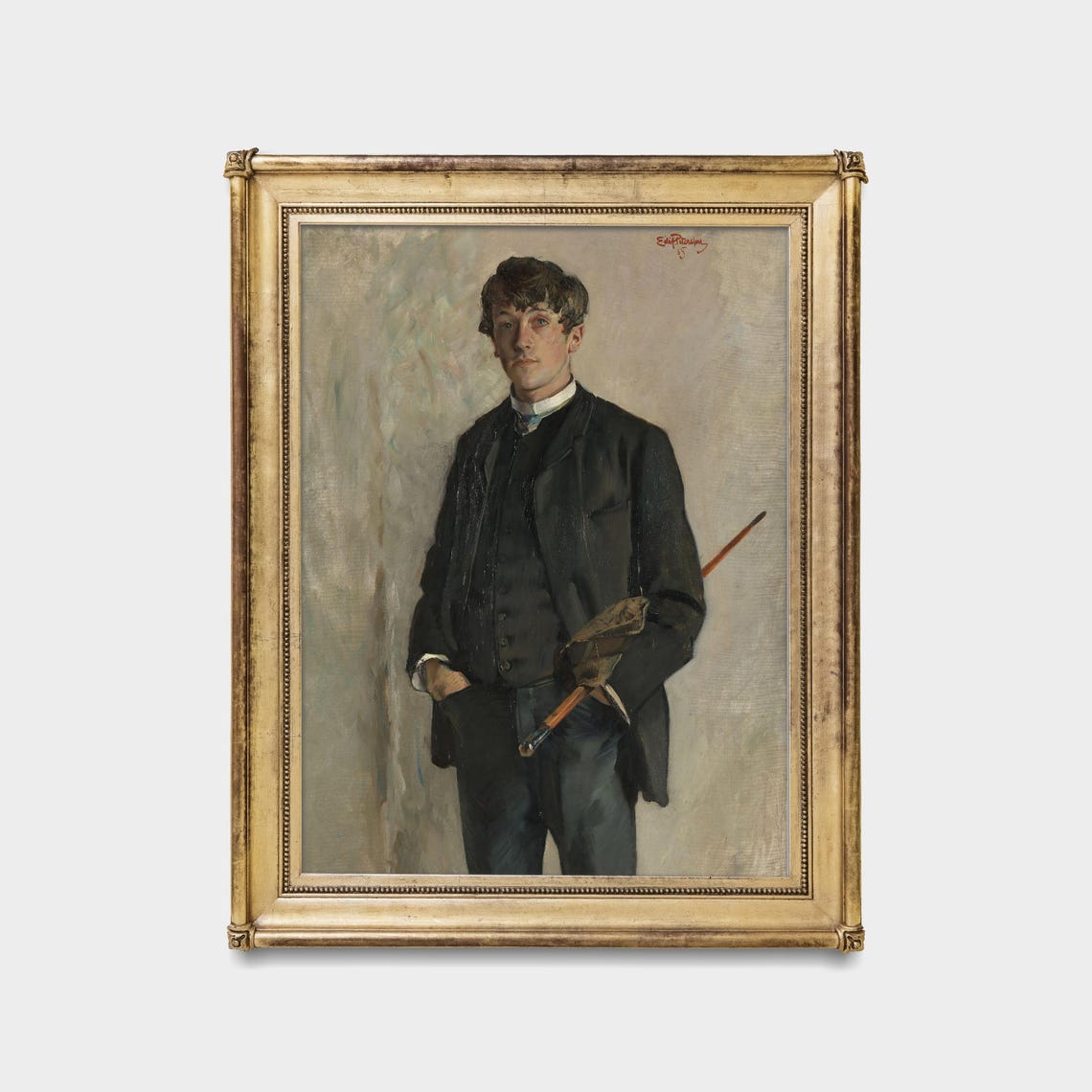 Young Gentleman with Umbrella Vintage Standing Portrait Poster - Image 5