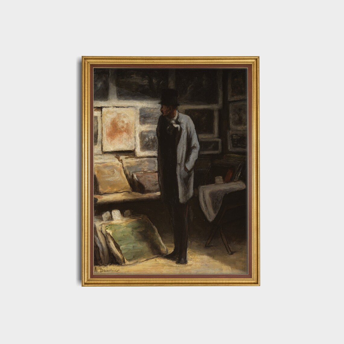 The Art Connoisseur in the Studio Oil Painting Antique Poster - Image 2
