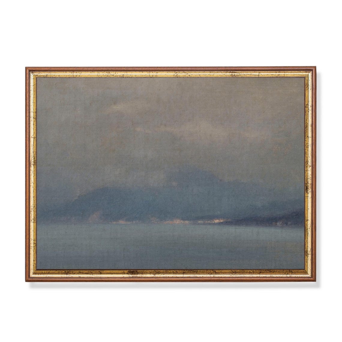 Misty Seascape Foggy Ocean Mountains Moody Coastal Marine Poster