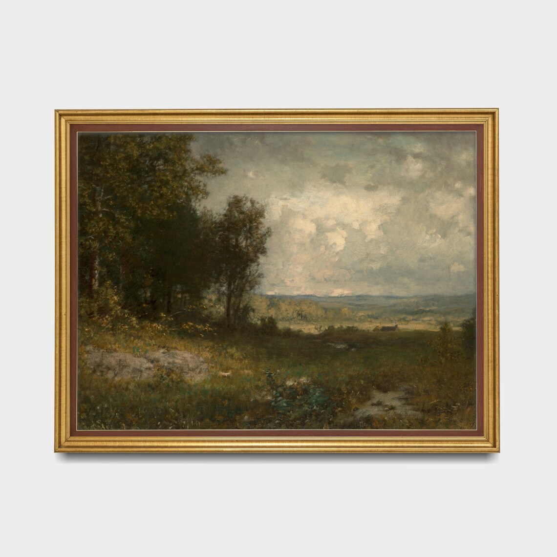 Vintage Landscape Painting Art Print, Rustic Decor - Image 5