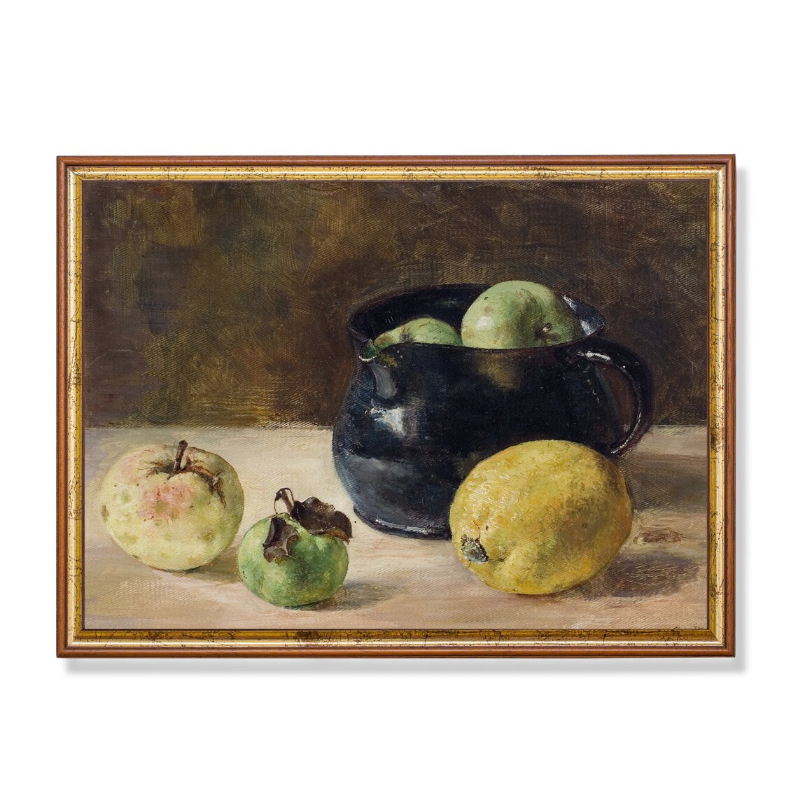 Vintage Still Life With Fruits, Farmhouse Art Print