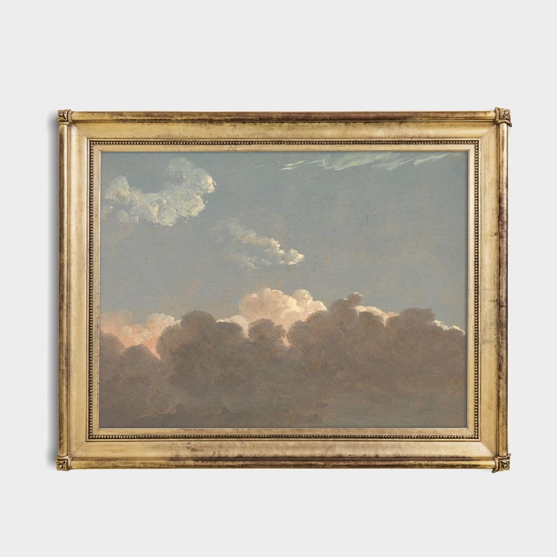 Antique Cloud Study Sky Oil Painting Minimalist Cloud Poster - Image 3