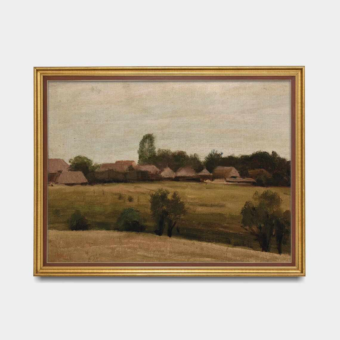 Thatched-Roof Village Cottages Moody Antique European Farmhouse Poster - Image 5