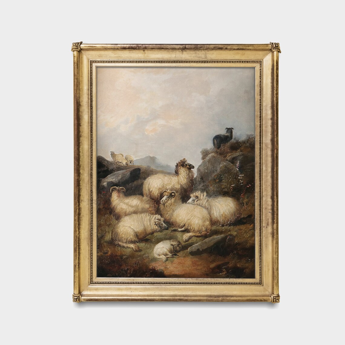 Vintage Sheep Painting, Rustic Farmhouse Art Print - Image 2