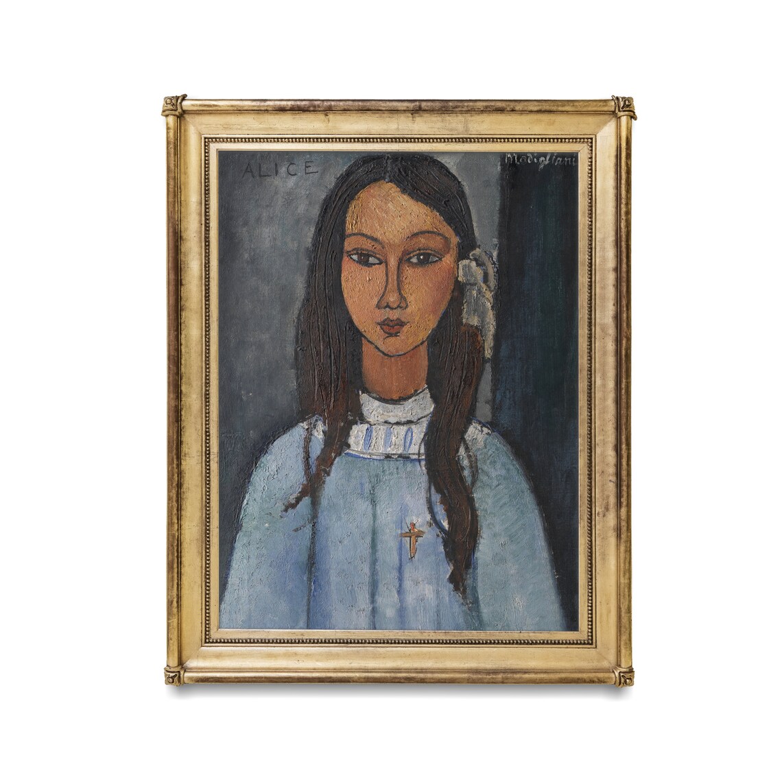 Modigliani Alice Portrait Of Girl In Blue Dress Vintage Art Poster - Image 3