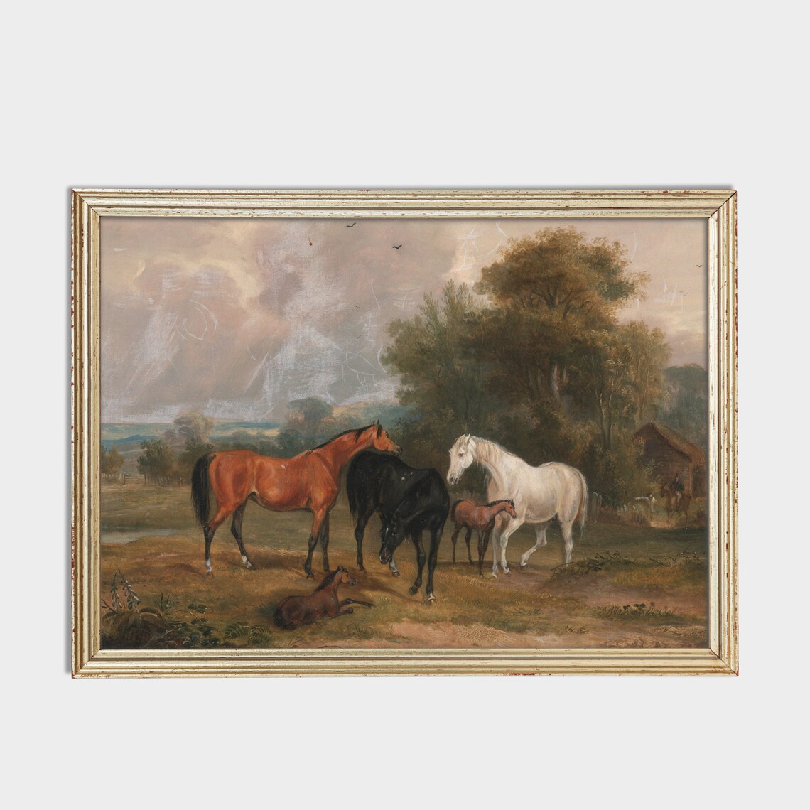 Vintage Horse Painting, Equestrian Farmhouse Art Print - Image 2