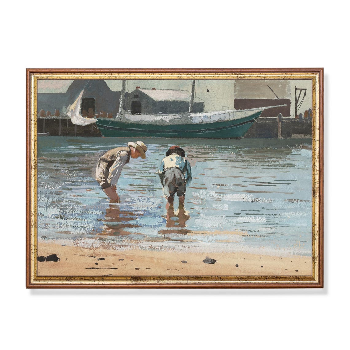 Winslow Homer Barefoot Boys Wading in a Harbor Vintage Poster