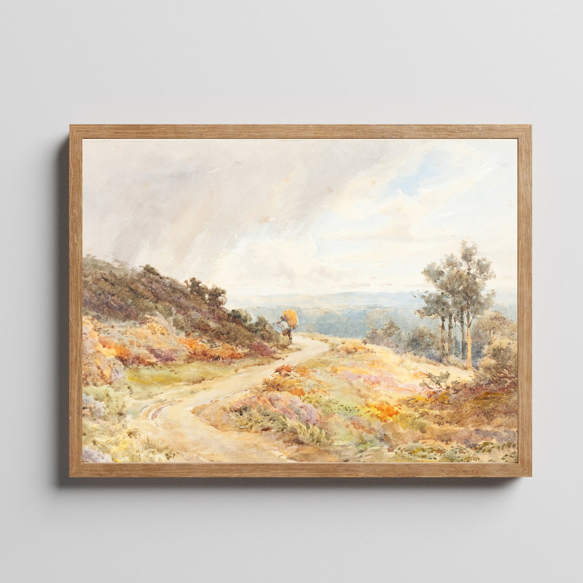 Winding Country Road Through Autumn Hillside Watercolor Poster - Image 4