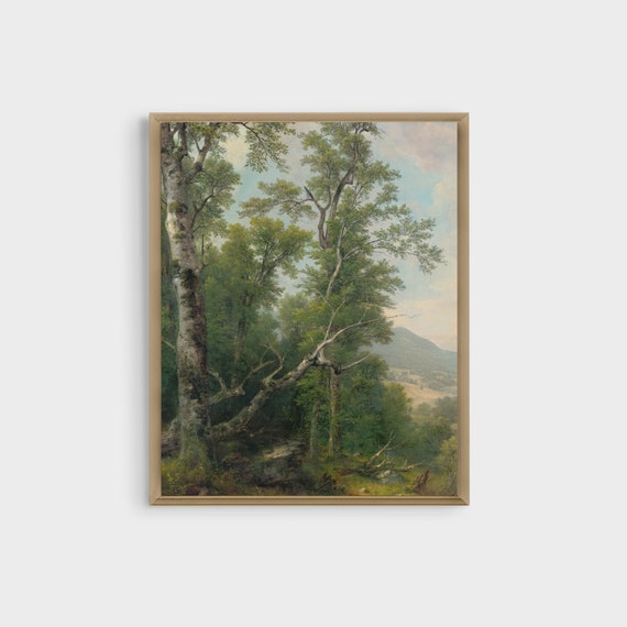 Vintage Landscape Oil Painting Print Forest Antique Art Print 18th Century Fine Art Poster Farmhouse Wall Decor