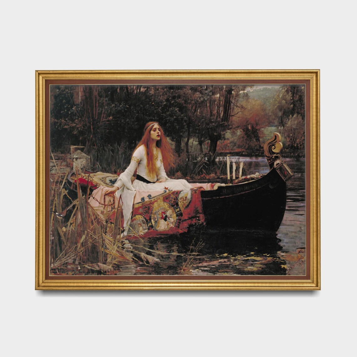 The Lady of Shalott in Her Boat Vintage Mythology Art Reproduction Poster - Image 5