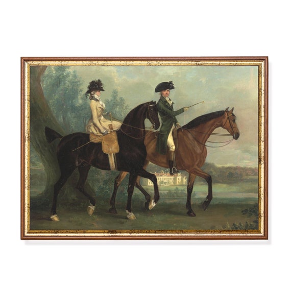 Print And Ship Vintage Horse Painting Antique Equestrian Print Moody Rustic Print Mailed Print Farmhouse Decor Fine Art