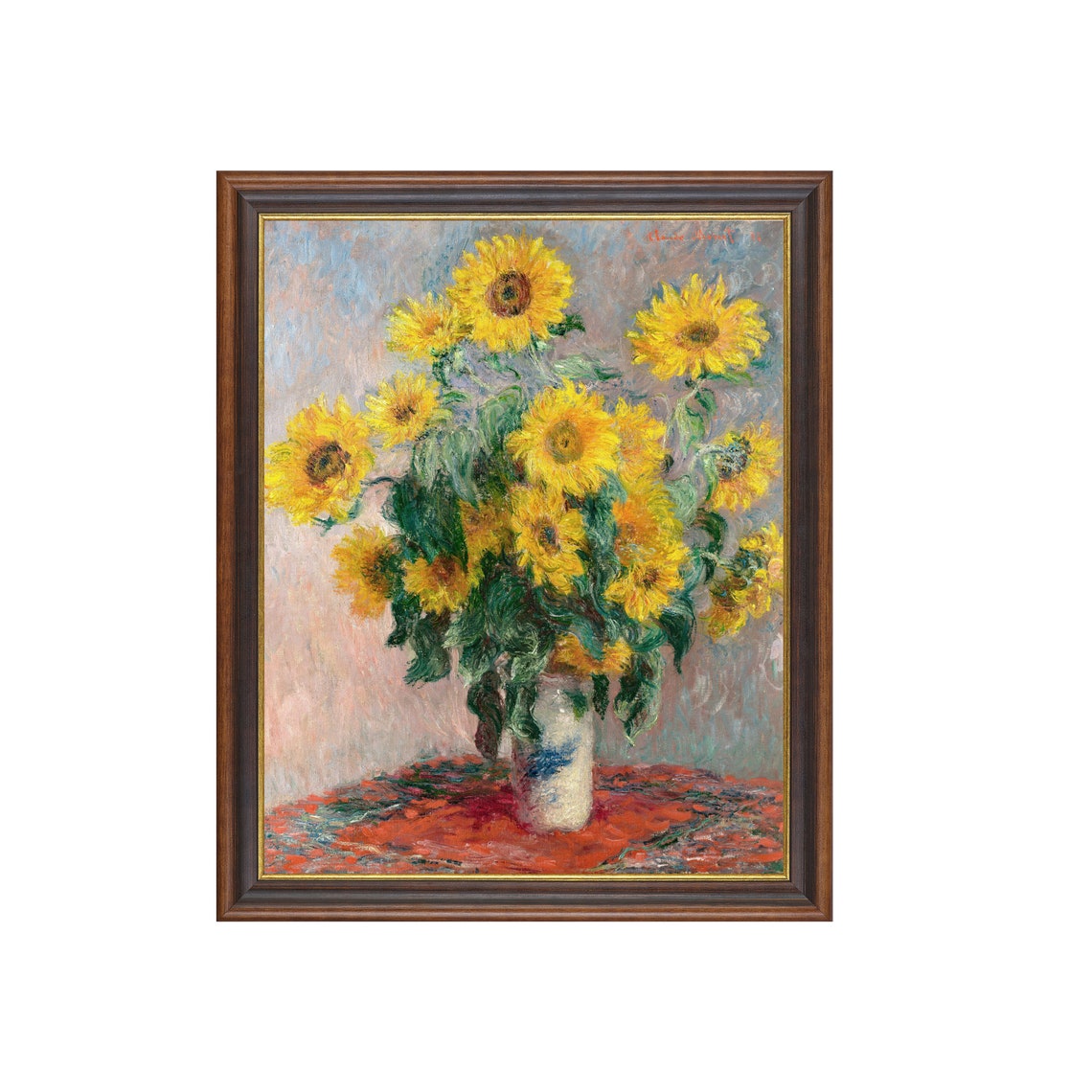 Sunflower Bouquet in a Vase Impressionist Floral Still Life Poster