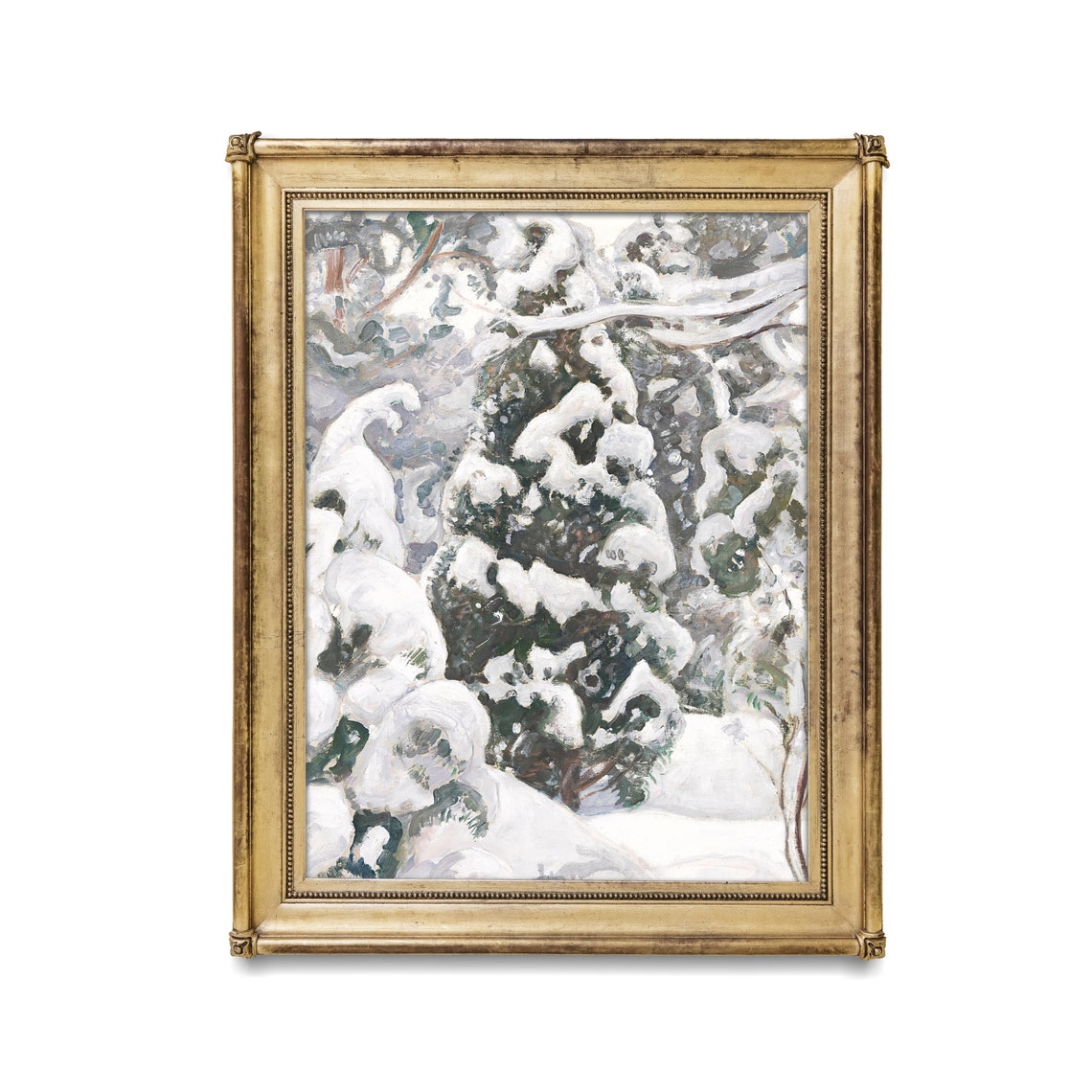 Snow-Laden Evergreen Branches in Winter Forest Close-Up Poster - Image 2