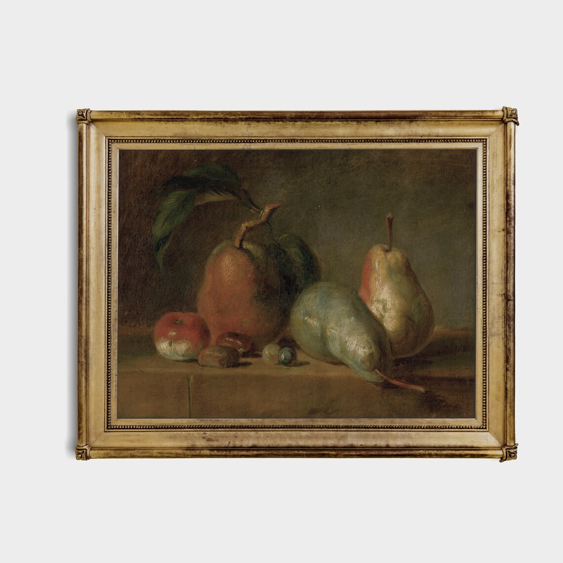 Vintage Still Life With Pears, Rustic Kitchen Art Print - Image 2