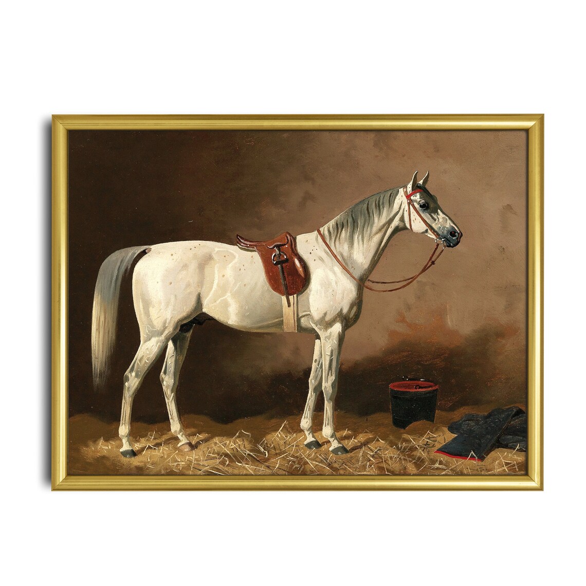 Vintage Horse Art Print, Antique Equestrian Painting