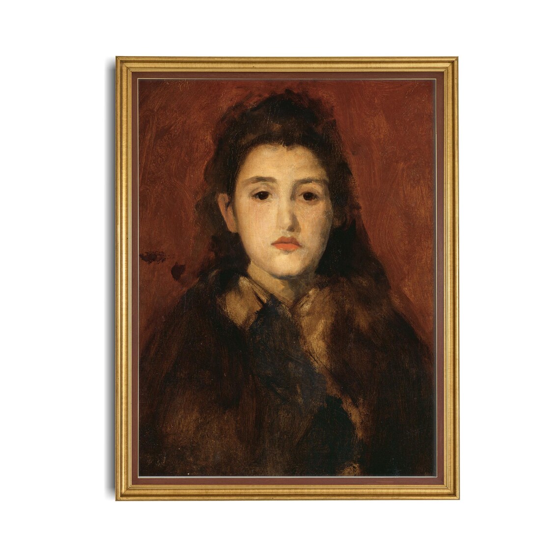 Antique Woman Portrait, Vintage Rustic Wall Art Print - Image 4
