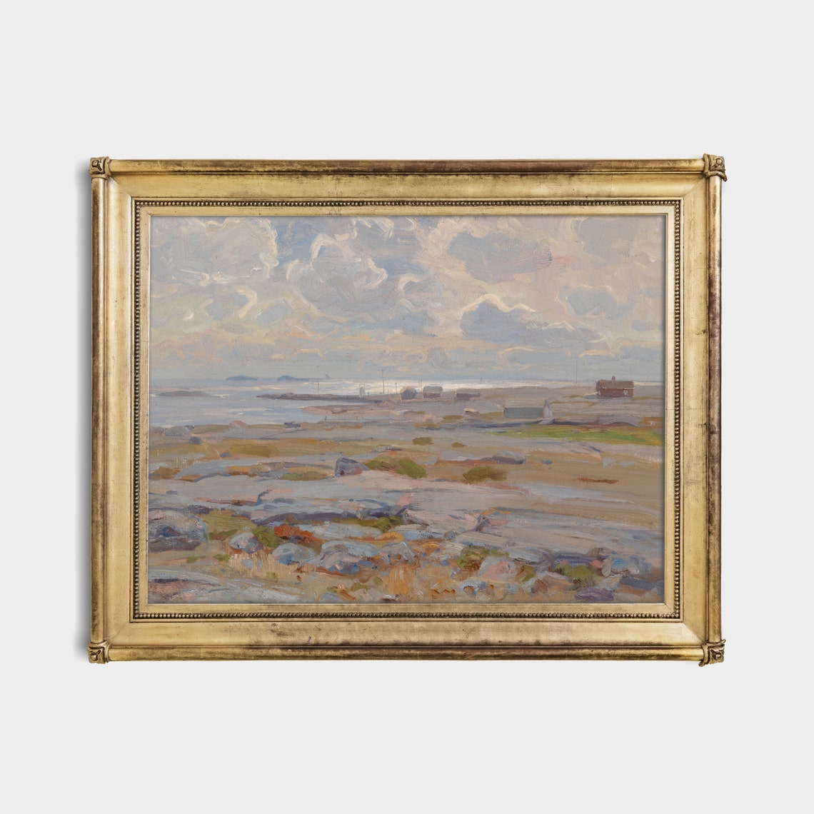 Rocky Coastal Shore With a Red Cabin Overlooking the Calm Sea Poster - Image 4
