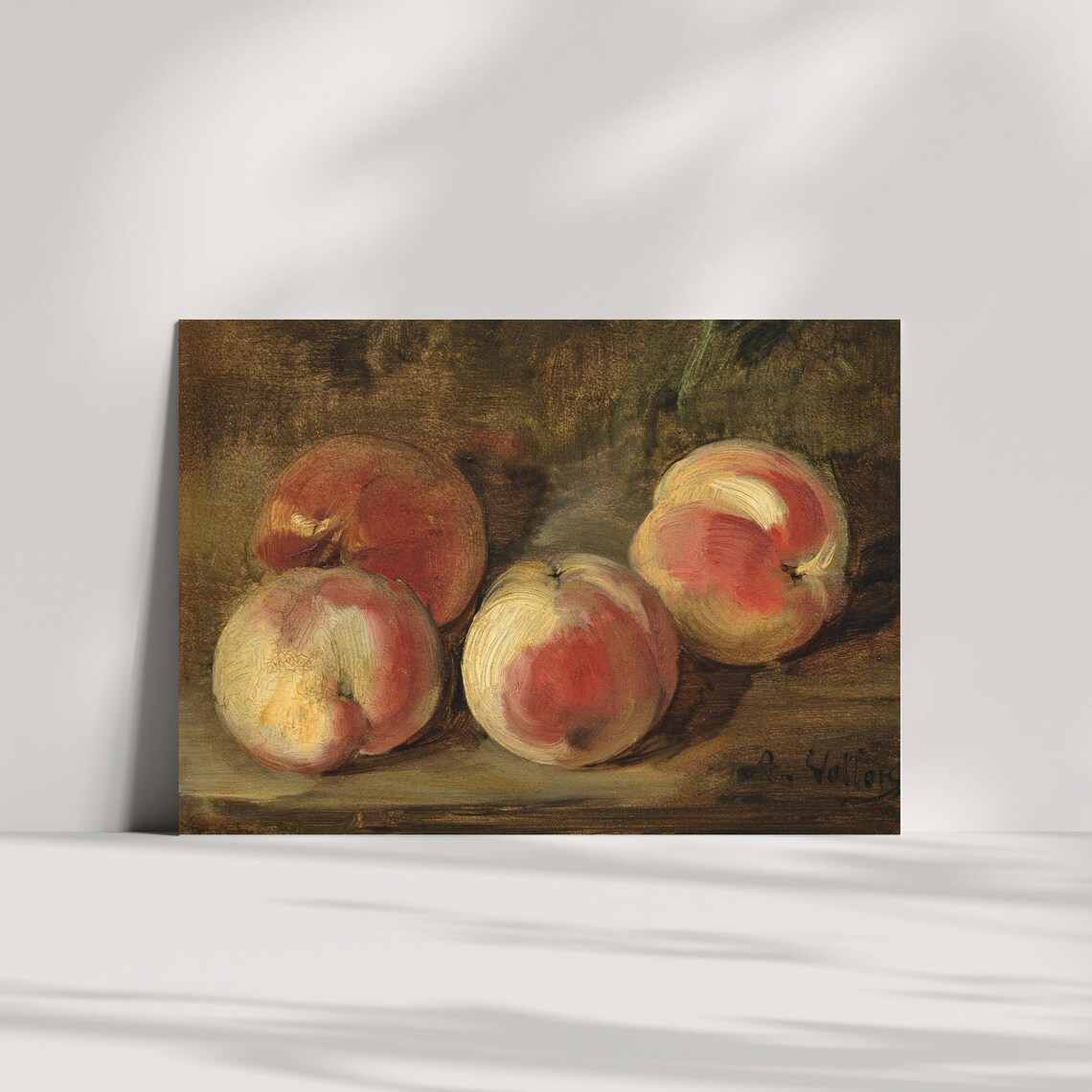 Vintage Peaches Still Life Print Rustic Fruit Wall Art Old Master Style Painting Antique Kitchen Decor Dark Academia Print Only - Image 3