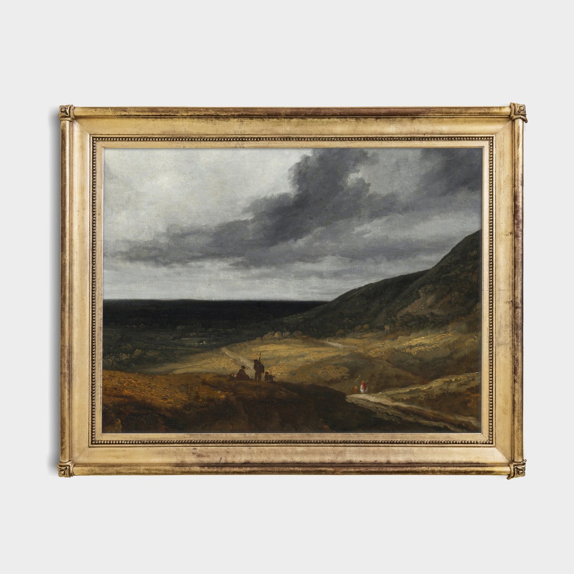 Atmospheric Dark Moody Valley with Travelers on a Path Poster - Image 2