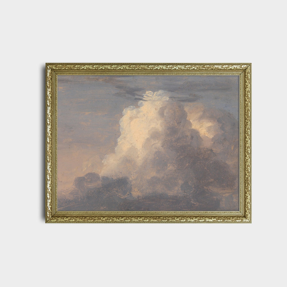 Towering White Cumulus Cloud Study Vintage Sky Painting Poster - Image 2