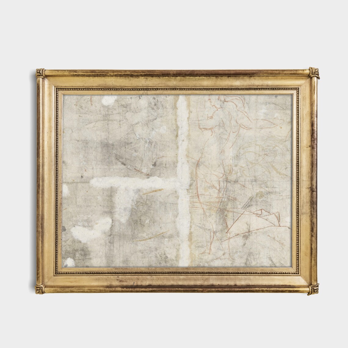 Vintage Abstract Figure Drawing, Rustic Art Print - Image 4
