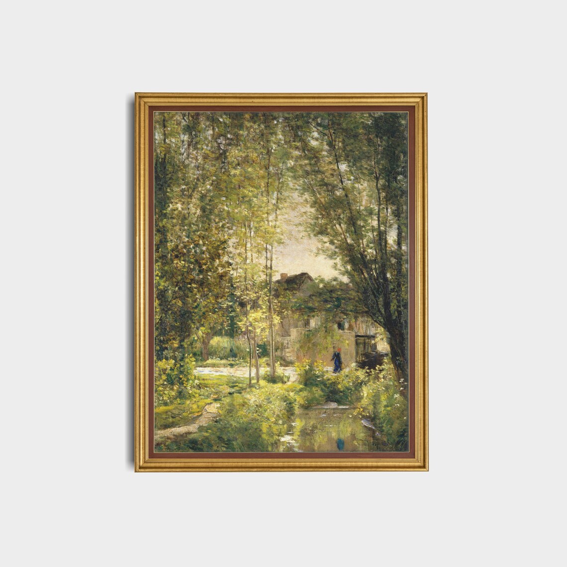 Vintage Country Landscape River Wall Art Print - Image 3