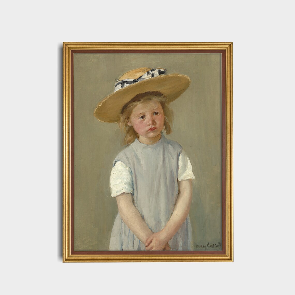 Vintage Child Portrait, Rustic 19th-Century Art Print - Image 3