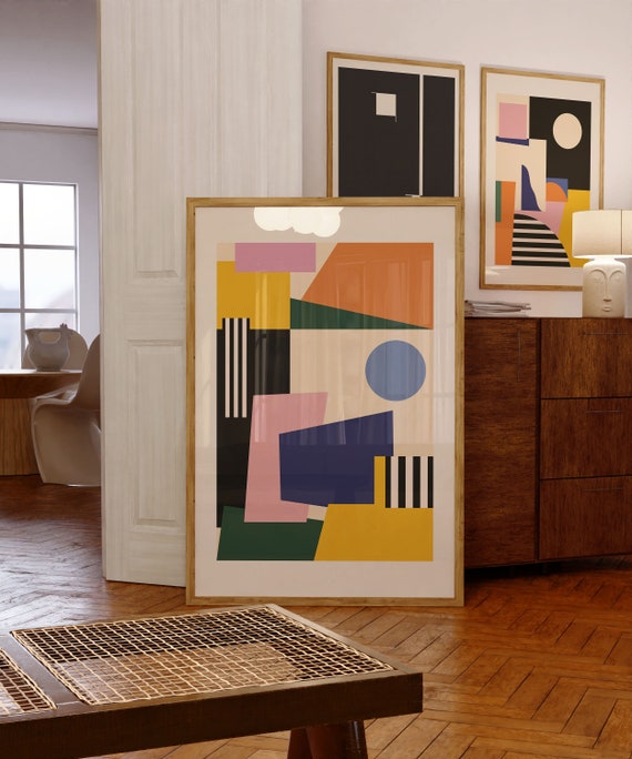Bauhaus Exhibition Poster 1923 Minimalist Mid Century Modern Wall Art Eclectic Trendy Living Room Decor