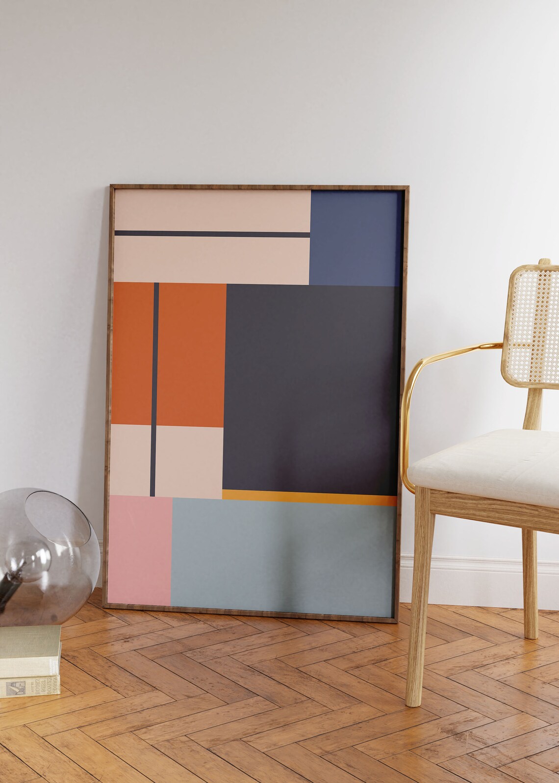 Mid Century Modern Bauhaus Abstract Geometric Art Print - Image 2