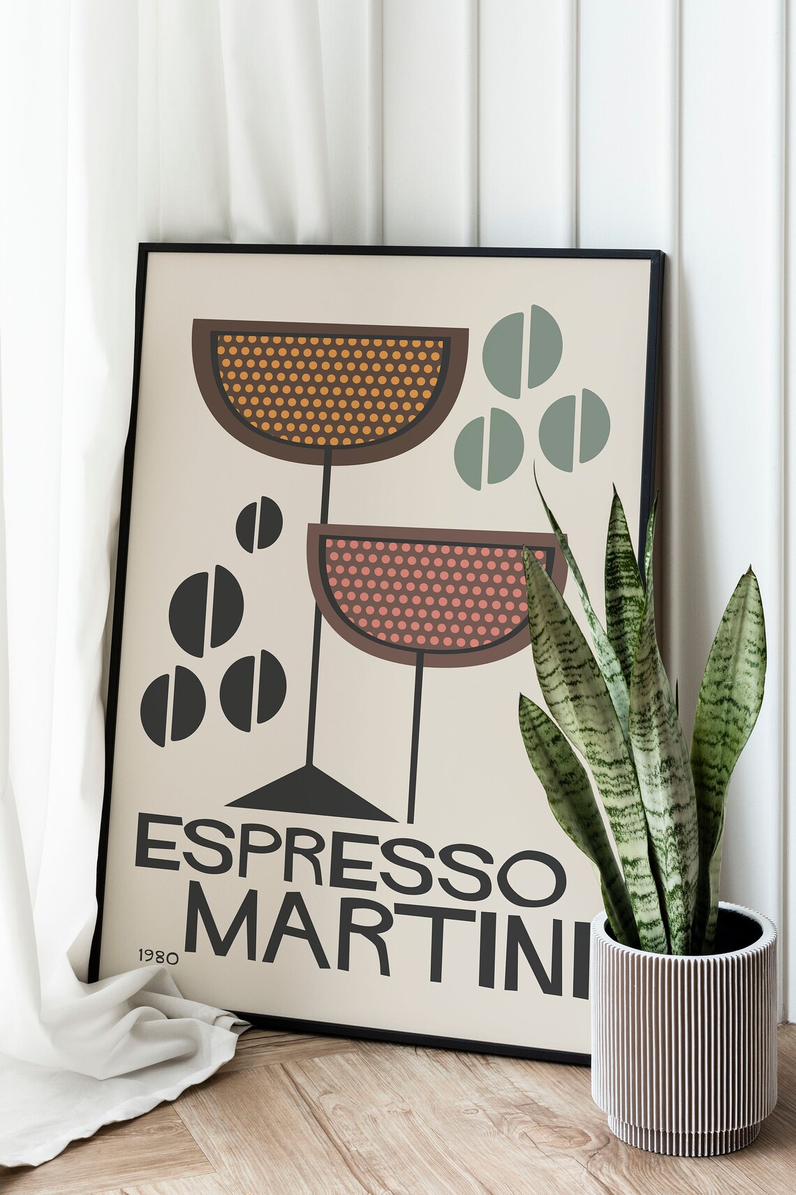 Espresso Martini Cocktail Print, Retro Mid-Century Bar - Image 2