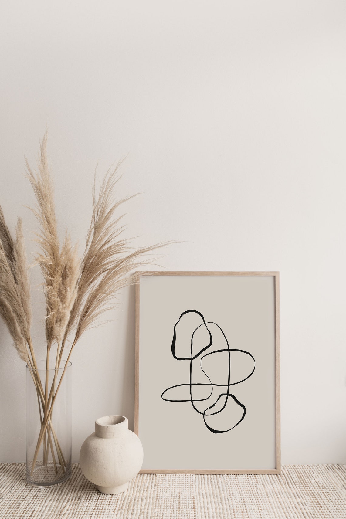 One Line Abstract Looping Doodle Minimalist Ink Sketch Wall Print - Image 3