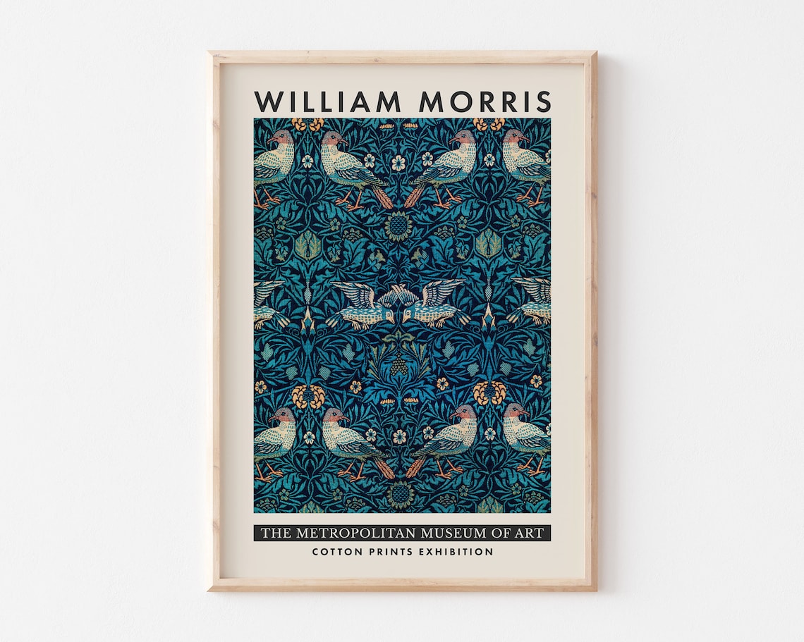 William Morris Exhibition Poster, Art Nouveau Floral Print