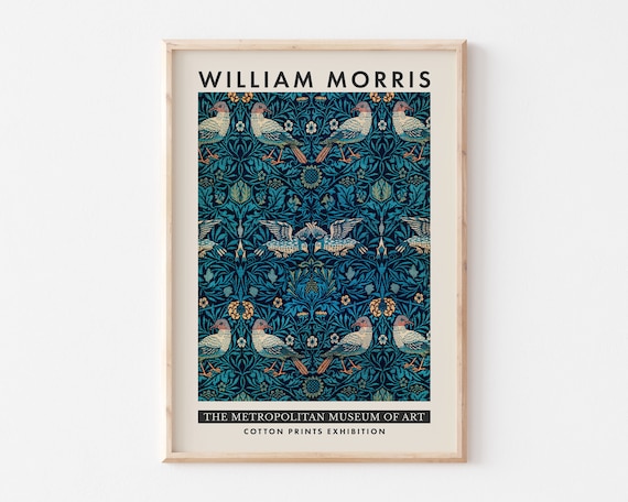 William Morris Exhibition Poster, Art Nouveau Floral Print