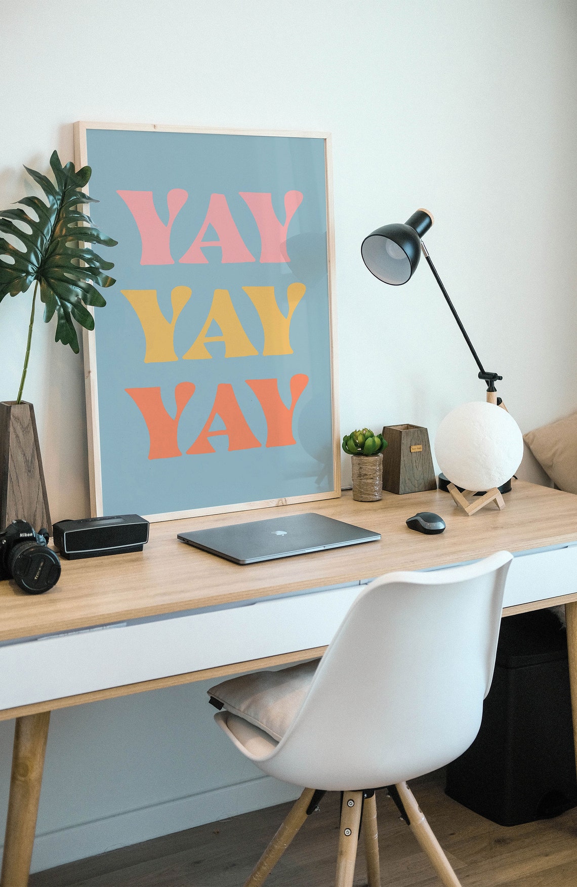 Yay Yay Yay Groovy Retro Typography Celebration Quote Poster - Image 2