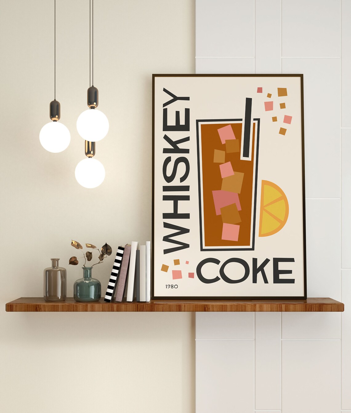 Retro Cocktail Whiskey Coke Mid-Century Poster - Image 3