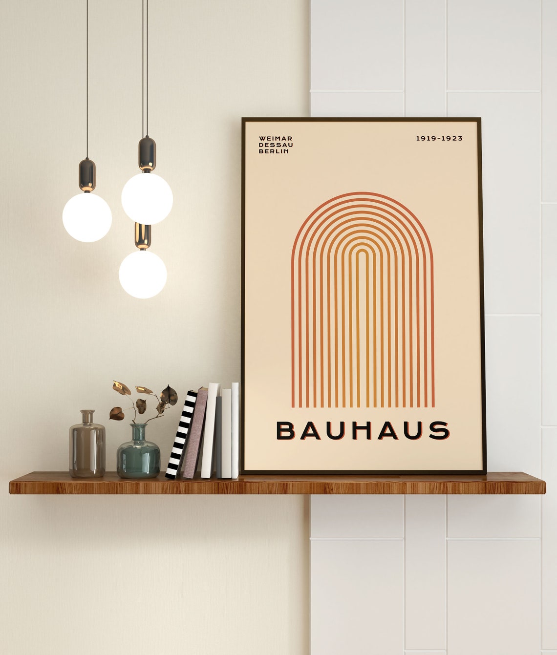Bauhaus 1919 1923 Rainbow Arch Weimar Minimalist Design Poster - Image 2