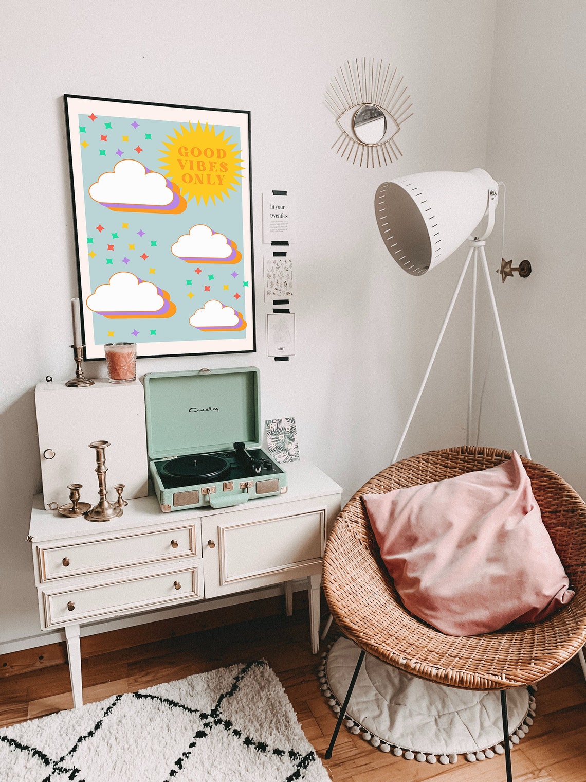 Funky Quote Wall Art Y2k 90s Aesthetic Print 2000s Preppy Room Decor Good Vibes Only Groovy Poster - Image 2