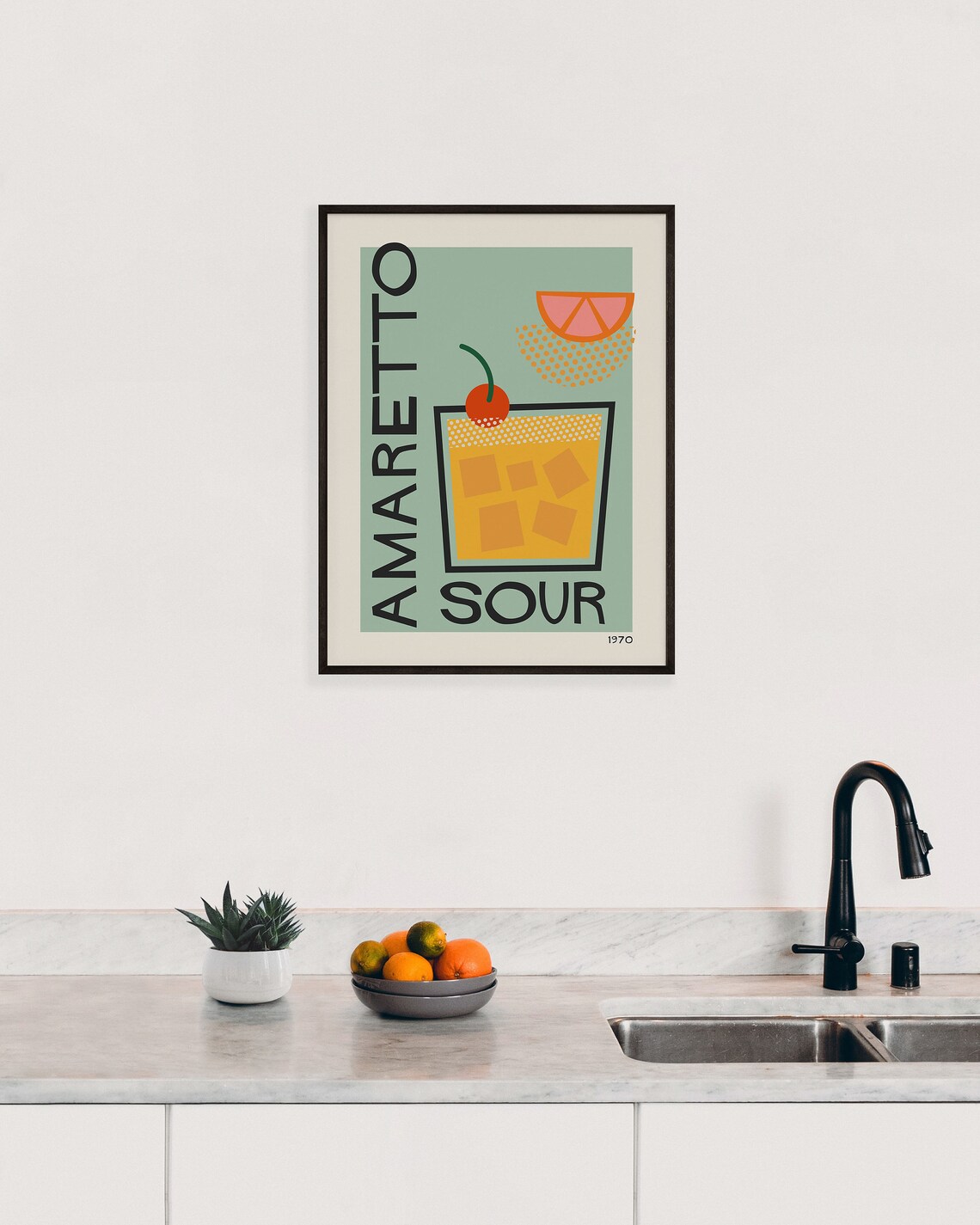 Amaretto Sour Mid-Century Modern Kitchen Art Print - Image 3